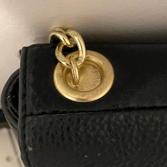 Steve Madden Black Faux Leather Shoulder Bag with Gold Accents - Picture 6 of 11